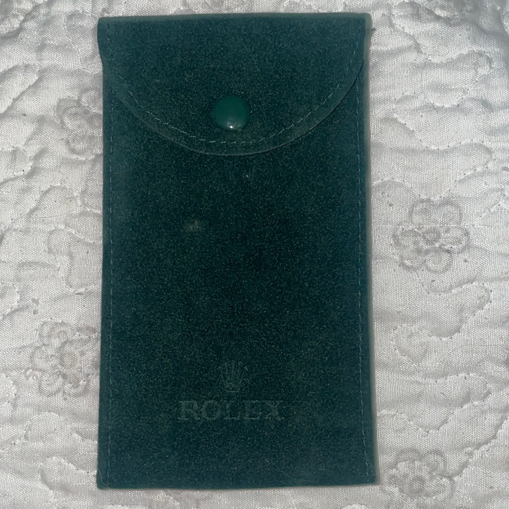 Rolex Leather Jewelry Travel Pouch In Color Green